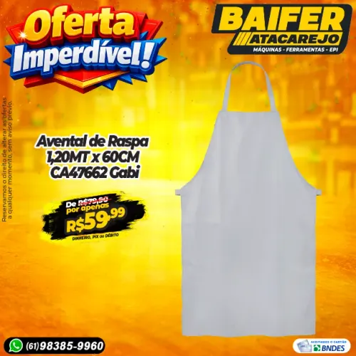 Avental de Raspa 1,20MT x 60CM CA47662 Gabi