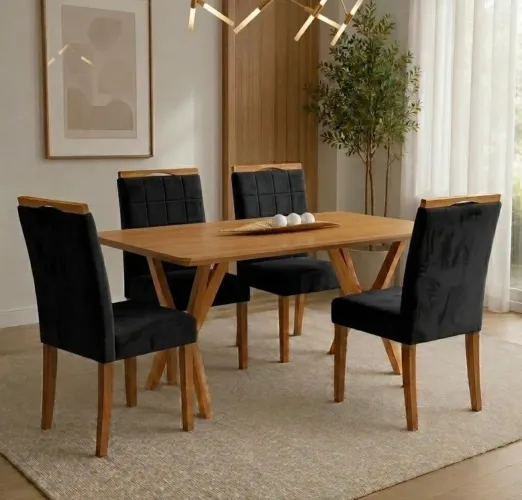 Conjunto de Jantar Norvélia 4 Lugares