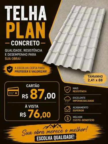 TELHA PVC PLAN CINZA 2,41X88