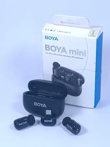 Microfone Lapela sem fio Boya Mini Usb-c duo