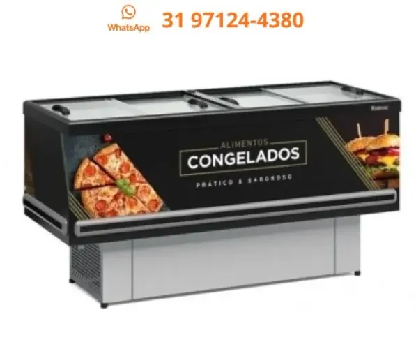 Ilha de Congelados Vidro Reto 1,9 metros Gelopar