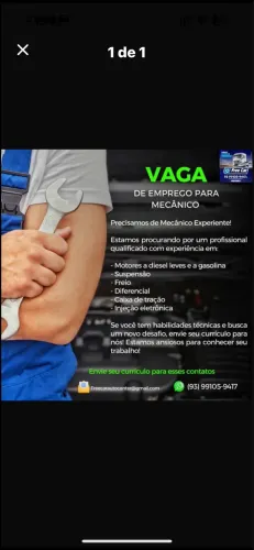 Varias vagas de emprego na área Manutecao automotiva em auto Center temos vagas