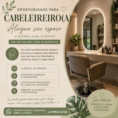 Aluguel d espaço para cabeleireira(o)