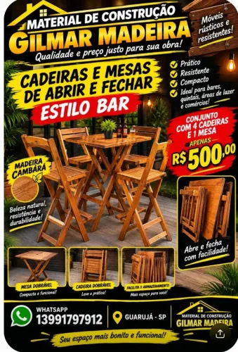 Conjunto de messa com 4 cadeiras