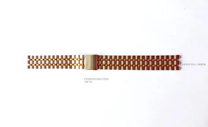 Pulseira de Relógio Aço Inox 16mm larg 18 cm comprimento