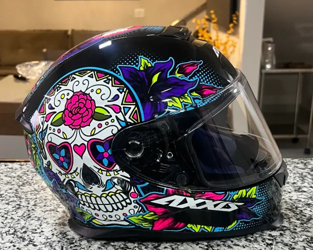Capacete Axxis Draken Mexican Skull M 57/58 - Imperdível R$520