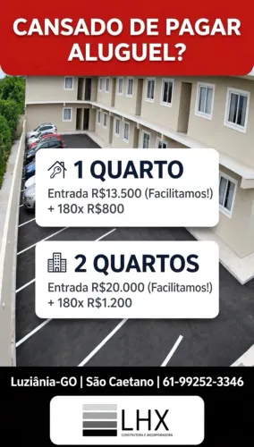 Vendo apartamentos de 1 e 2 quartos