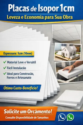 Placas EPS 1cm - Qualidade e Preço Justo