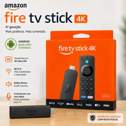 Tv fire stick 4k amazon Wifi 6 8GB lacrado