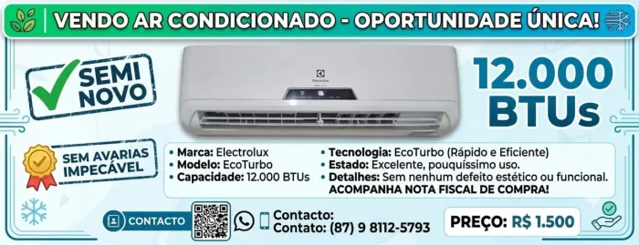 Ar Condicionado Split Electrolux EcoTurbo 12.000 BTUs