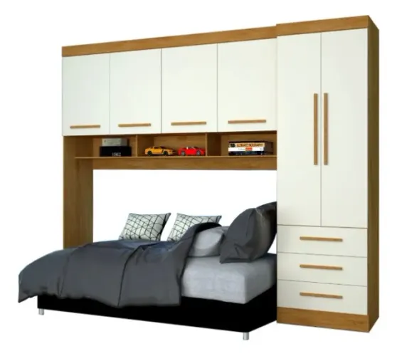 Guarda roupa com ponte para quarto de solteiro 
