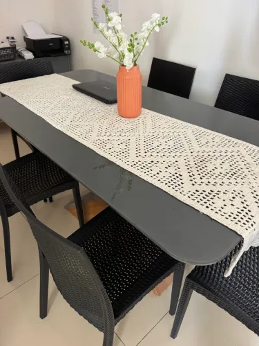 Mesa Grande 6 cadeiras na Cinza