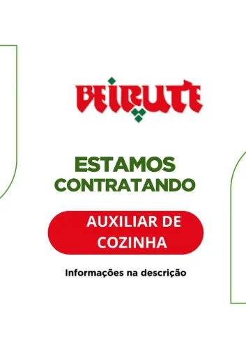 Vaga auxiliar de cozinha