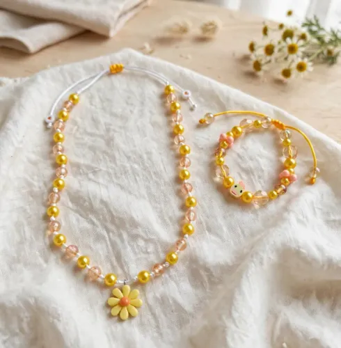 Conjunto Infantil/Infantojuvenil - Colar + Pulseira ?
