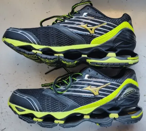 Tênis Mizuno Wave Prophecy 5 Masculino 38/39 - Preto+Verde Limão
