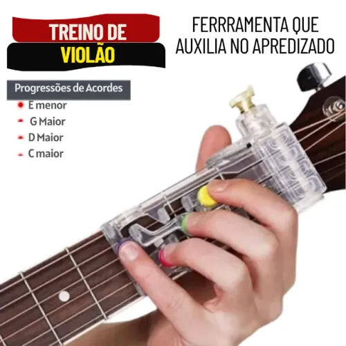 Treinador de Acordes para Violão e Guitarra Ferramenta para Iniciantes - SMS17