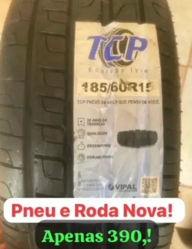 Kit Pneu Novo 185/60R15 + Roda Original | Pronto para Uso