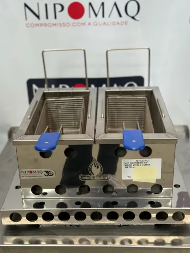 F42C FRITADEIRA DE FOGÃO 40x40 2 CUBAS METALMAQ
