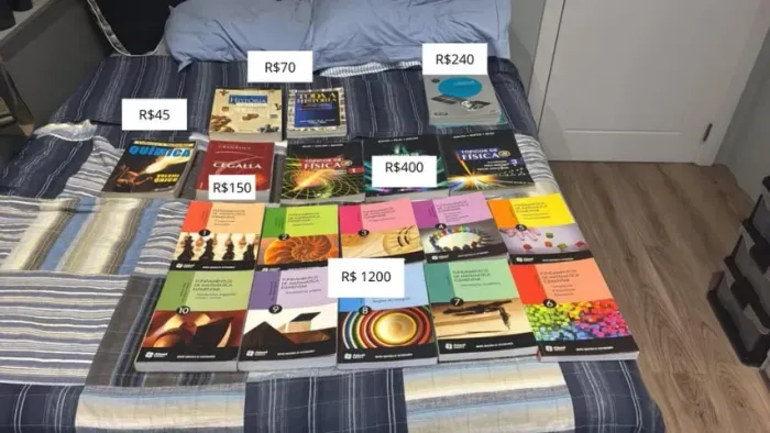 Livros p/concurso: Fundamentos da Matemática Elementar, Tópicos de Física, Cegalla, Eustáq