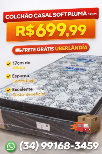 ? Colchão Casal Soft Pluma 17cm - Conforto Garantido por R$ 699,99 | Frete Grátis