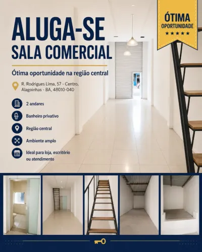 Sala Comercial para Alugar no Centro de Alagoinhas - 2 Andares