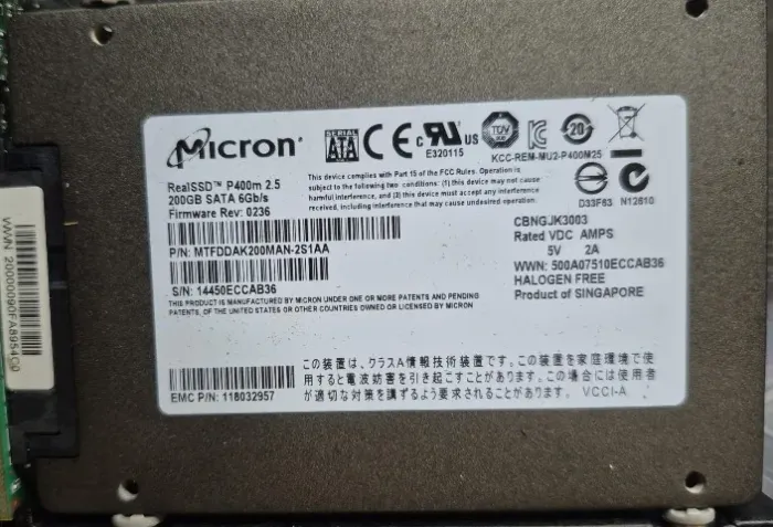 Ssd Micron RealSSD P400m 200GB Sata 6Gbps 2.5"