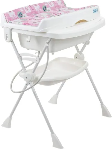 Banheiro de bebê com suporte e trocador Rosa Burigotto splash