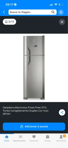 Vendo geladeira Electrolux Frost Free 371L .
