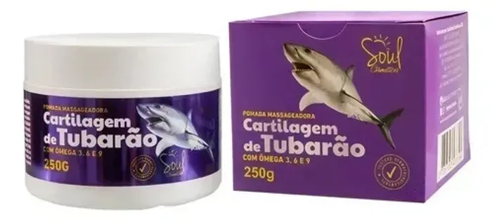 Cartilagem De Tubarão Pomada Massageadora Ômega 3, 6, 9 250g