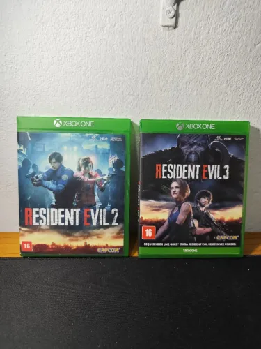 Coleção jogos Resident Evil 2 remake e RE 3 Remake Xbox One/Séries X - Mídia física.