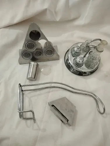 Inox potes de vidro para mesa