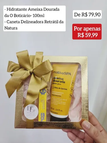 Presente 1: Hidratante Ameixa Dourada com Caneta Delineadora 