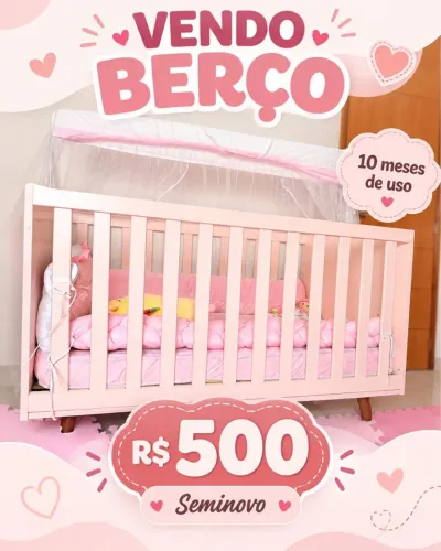 Berço Infantil Completo - Excelente Estado de Conservação
