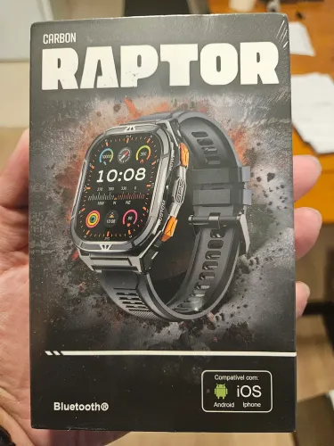 Smartwatch Carbon Raptor - GPS Integrado, Tela AMOLED 1.96"