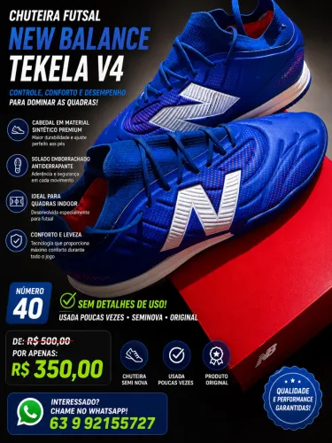 Chuteira futsal new balance tekela