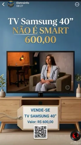 Tv Samsung 40 não é smart