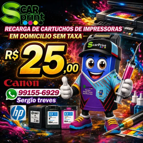 No conforto do seu lar recarga de cartuchos de impressoras