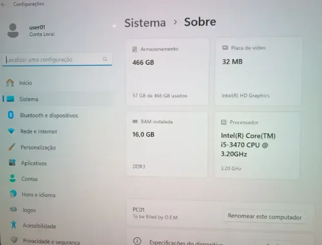 CPU Desktop Core i5 + 16 GB RAM - Torre · Win 11 Pro Original · Office 2016 Original · Pro