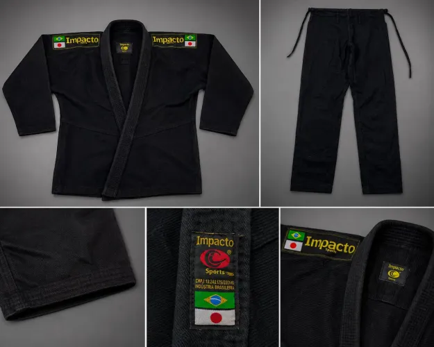 Kimono Jiu-Jitsu Impacto Sports Preto Completo - Excelente Estado
