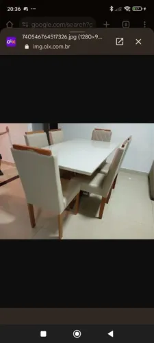 Mesa de jantar 6 lugares topo de madeira