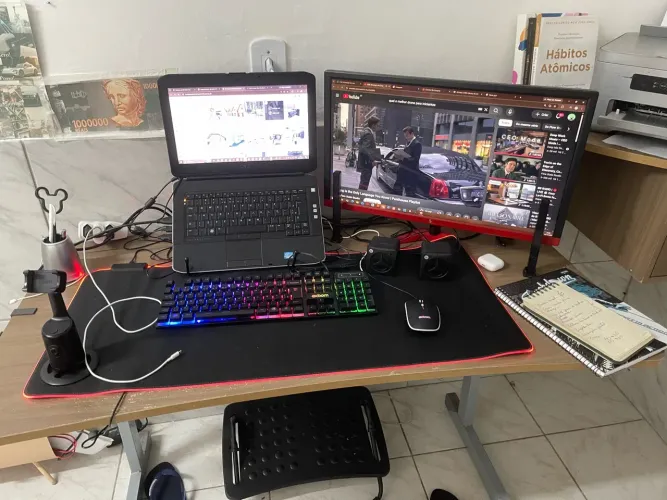 Setup Gamer/Home Office Completo - Notebook Dell + Monitor + Kit Periféricos