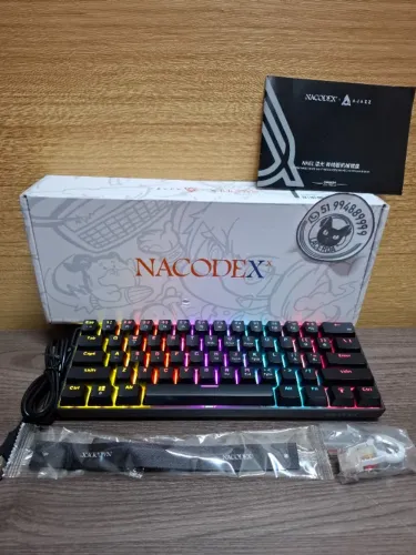 Teclado Mêcanico Ajazz X Nacodex NK61, 60%, Rainbow, Switch Red(vermelho) [NOVO]
