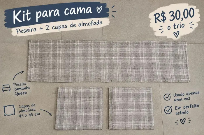 Capa de almofada e peseira manta