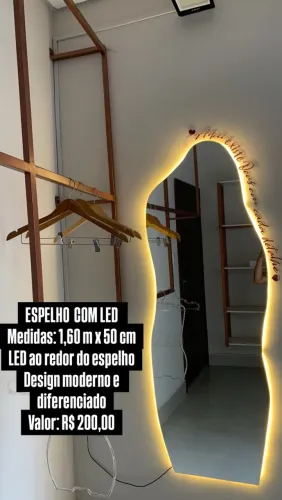 ESPELHO COM led Medidas: 1,60 m x 50 cm