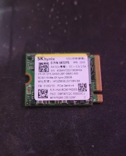 SSD 256GB NVMe M.2 2230 / 2280 SK Hynix (Velocidade PCIe Gen4)