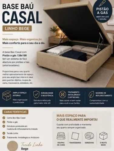 Base Baú Casal Bege