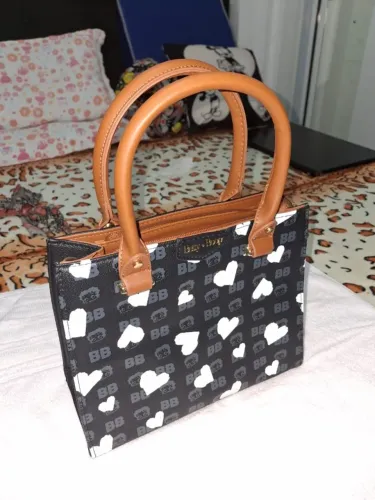 Bolsa Betty Boop Corações Tiracolo Alça Dupla Transversal
