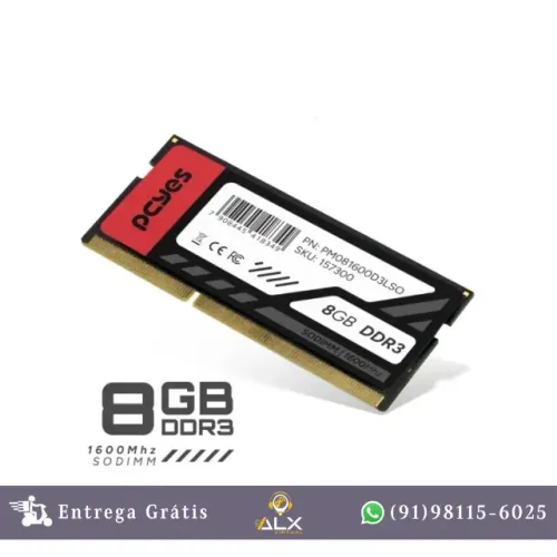 Memoria Ram 8gb Ddr3 1600mhz Notebook Pcyes Sodimm Low Voltage 1.35v *ENTREGA GRÁTIS*