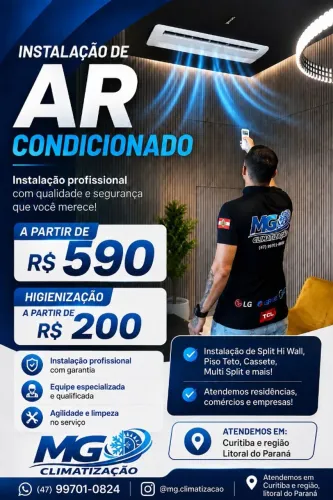 Instalação e higienização de Ar Condicionado