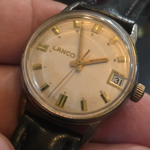 Relógio Suíço Lanco Corda 28mm revisado quiet luxury Swiss Made original vintage anos 60
